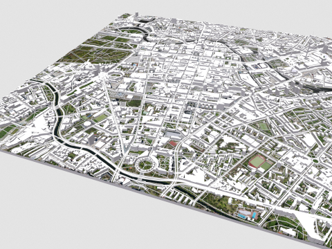 Cityscape Berlin Germany 3D 모델