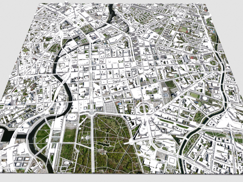 Cityscape Berlin Germany 3D 모델