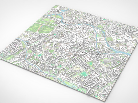 Cityscape Berlin Germany 3D 모델