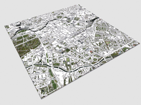 Cityscape Berlin Germany 3D 모델