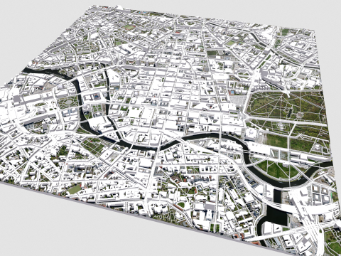 Cityscape Berlin Germany 3D 모델
