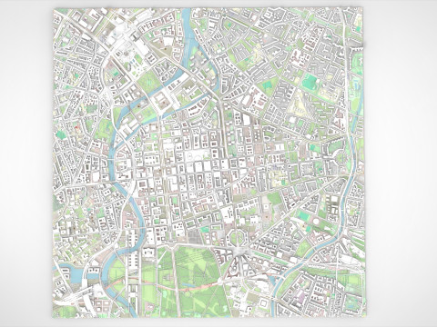 Cityscape Berlin Germany 3D 모델
