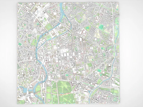 Paesaggio urbano Berlino Germania Modello 3D