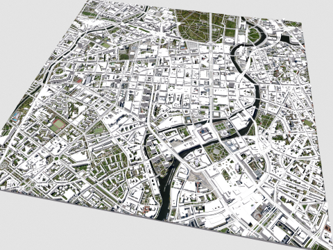 Cityscape Berlin Germany 3D 모델