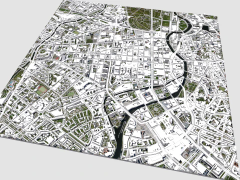 Paesaggio urbano Berlino Germania Modello 3D