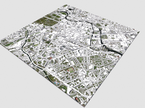 Cityscape Berlin Germany 3D 모델