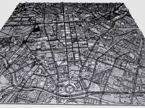 Cityscape Berlin Germany 3D 모델