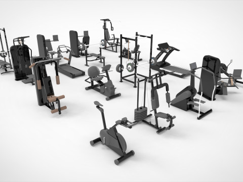 gym cable crossover machine 3D Model in Sports Equipment 3DExport