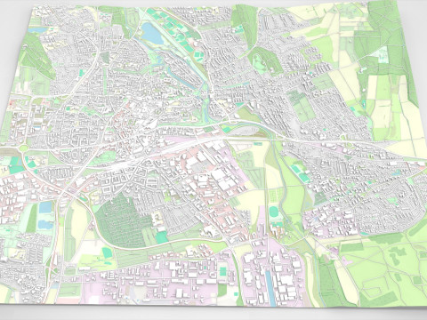 Cityscape Hildesheim Germany 3D Модель