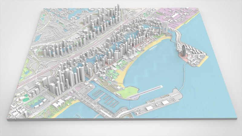 Dubai Marina United Arab Emirates Model 3D .c4d .max .obj .3ds .fbx .stl .blend 