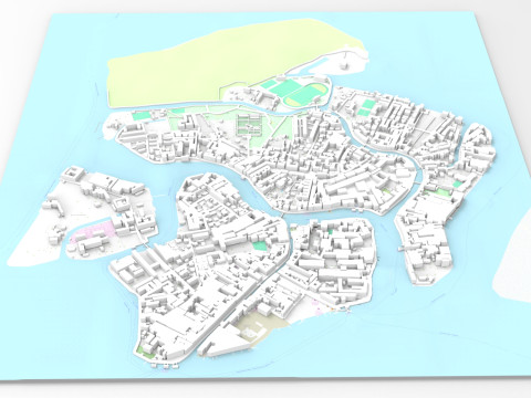 The island of Murano Venice Italy 3D Model