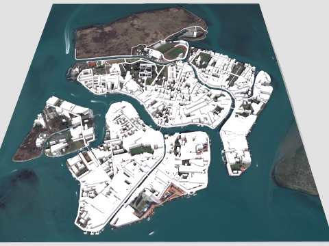 The island of Murano Venice Italy 3D Model