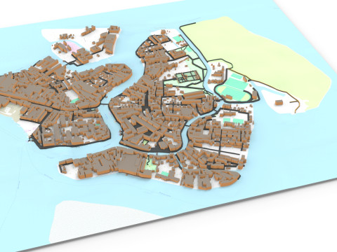 The island of Murano Venice Italy 3D Model