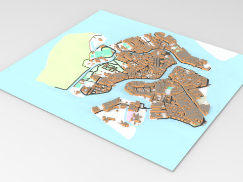 The island of Murano Venice Italy 3D Model