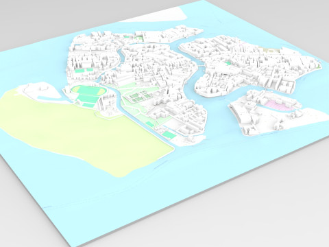 The island of Murano Venice Italy 3D Model