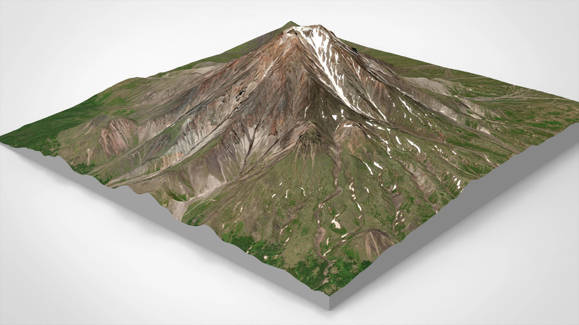 Volcano Bolshaya Udina 3D Model .c4d .max .obj .3ds .fbx .stl .blend 