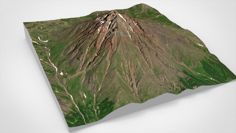 Stratovolcano Malaya Udina Modèle 3D .c4d .max .obj .3ds .fbx .stl .blend 