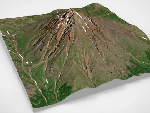 Stratowulkan Malaja Udina Model 3D