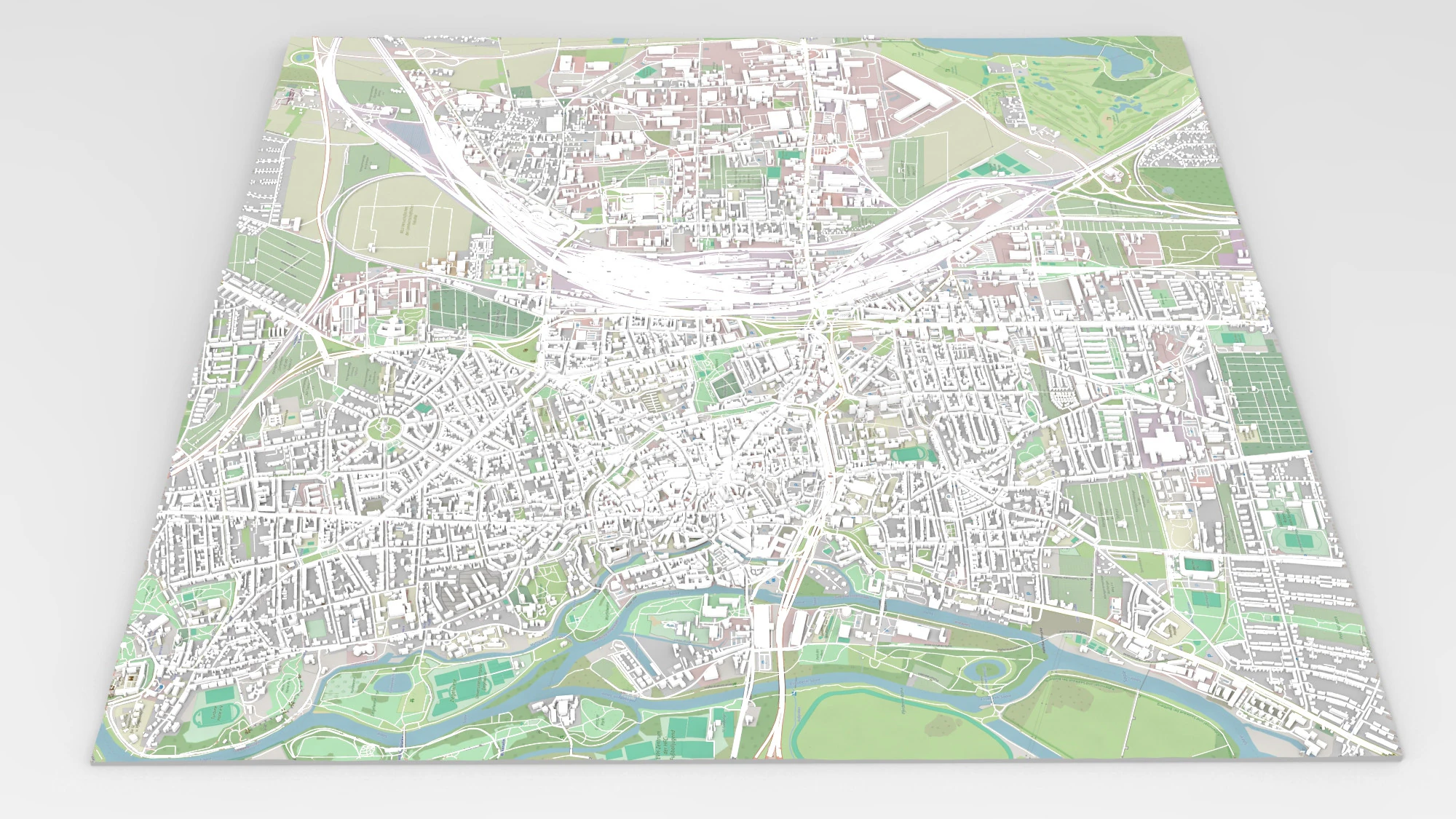 Cityscape Halle Germany 3D Model .c4d .max .obj .3ds .fbx .stl .blend 
