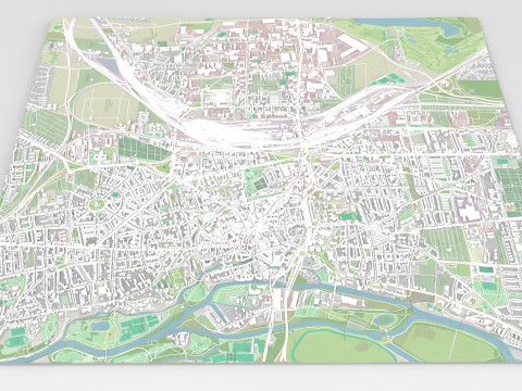 Cityscape Halle Germany 3Dモデル