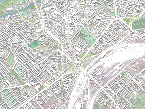 Cityscape Halle Germany Model 3D
