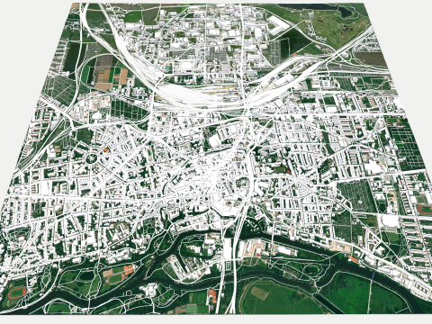 Cityscape Halle Germany Model 3D