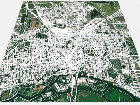 Cityscape Halle Germany 3D Model