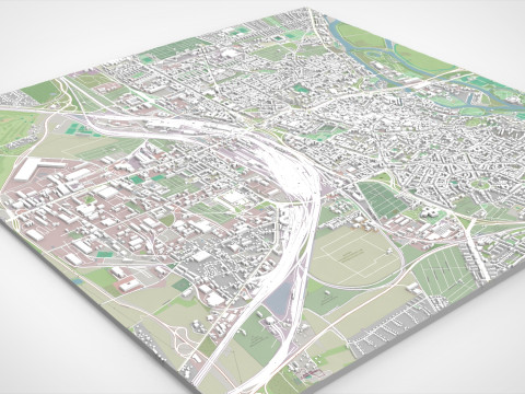 Cityscape Halle Germany Model 3D