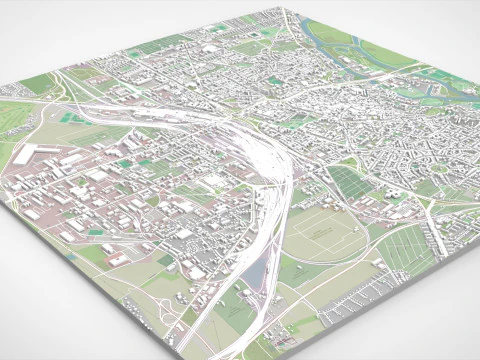 Cityscape Halle Germany 3D Model