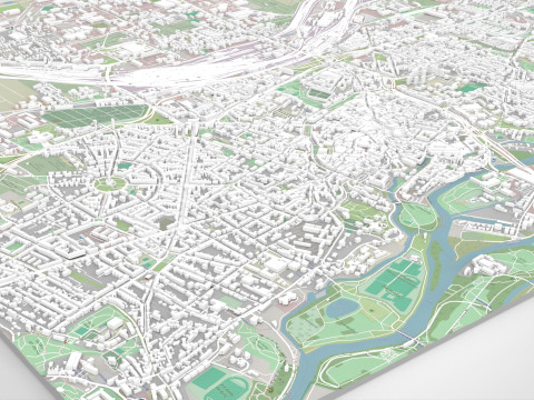 Cityscape Halle Germany Model 3D