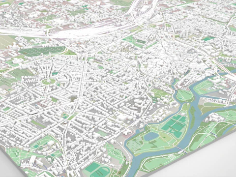 Cityscape Halle Germany 3D Model