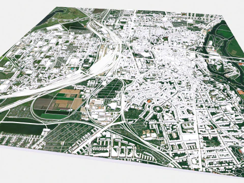 Cityscape Halle Germany 3D Model