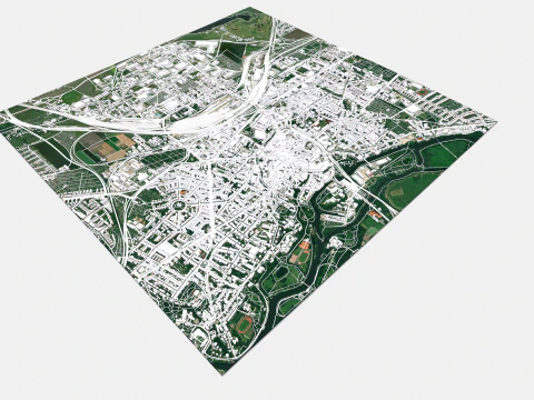 Cityscape Halle Germany 3D Model