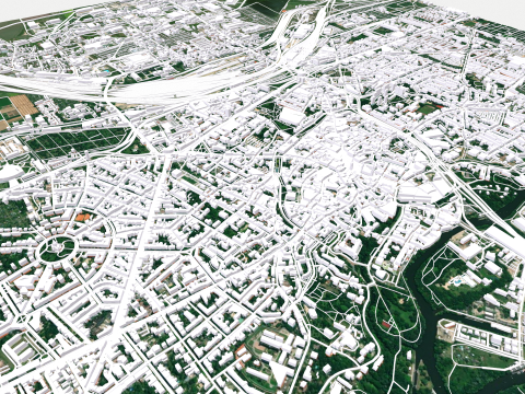Cityscape Halle Germany Model 3D