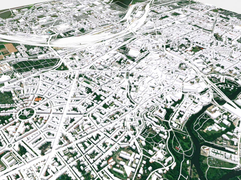 Cityscape Halle Germany 3D Model