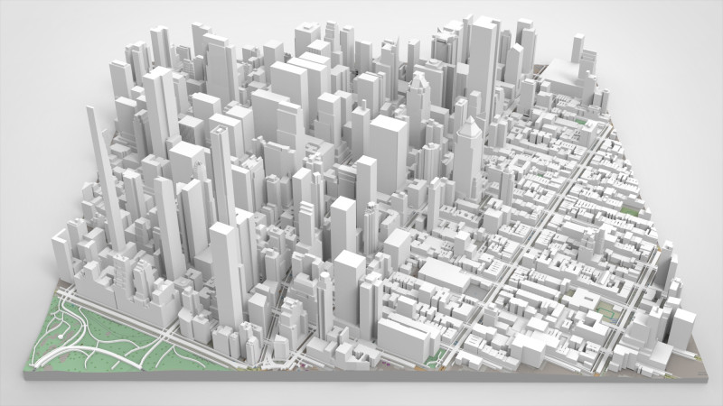 Cityscape New York USA fragment city 3D Модель .c4d .max .obj .3ds .fbx .stl .blend