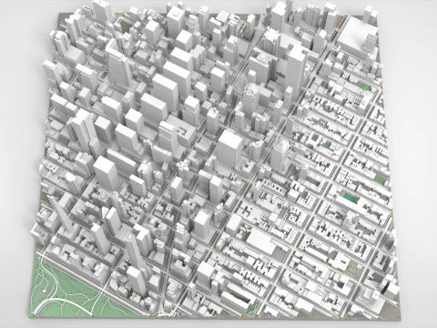 Cityscape New York USA fragment city 3D Model