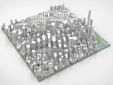Cityscape New York USA fragment city 3D Model