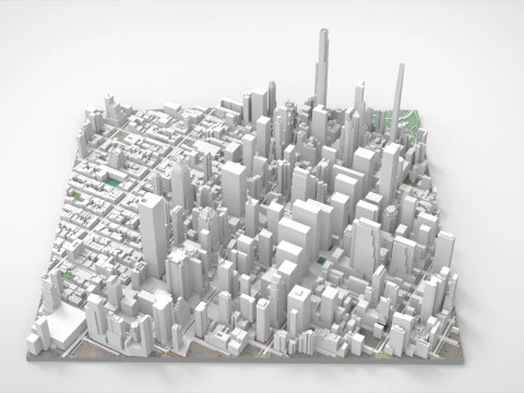 Cityscape New York USA fragment city 3D Model