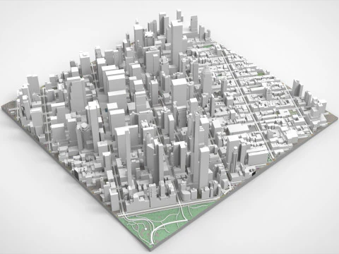 Cityscape New York USA fragment city 3D Model