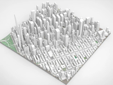 Cityscape New York USA fragment city 3D Model
