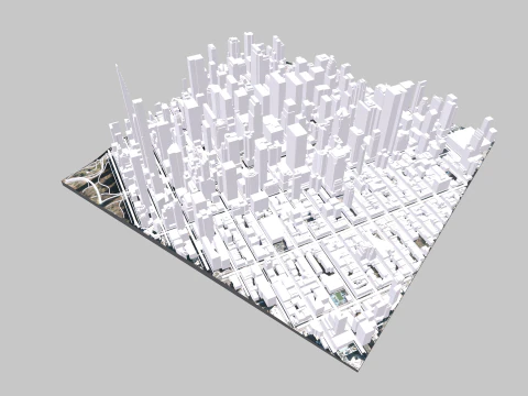 Cityscape New York USA fragment city 3D Model