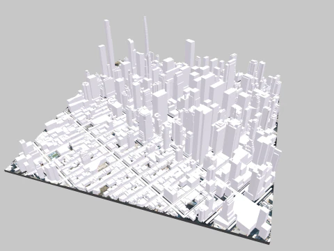 Cityscape New York USA fragment city 3D Model