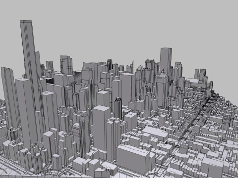 Cityscape New York USA fragment city 3D Model