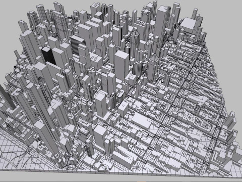 Cityscape New York USA fragment city 3D Model