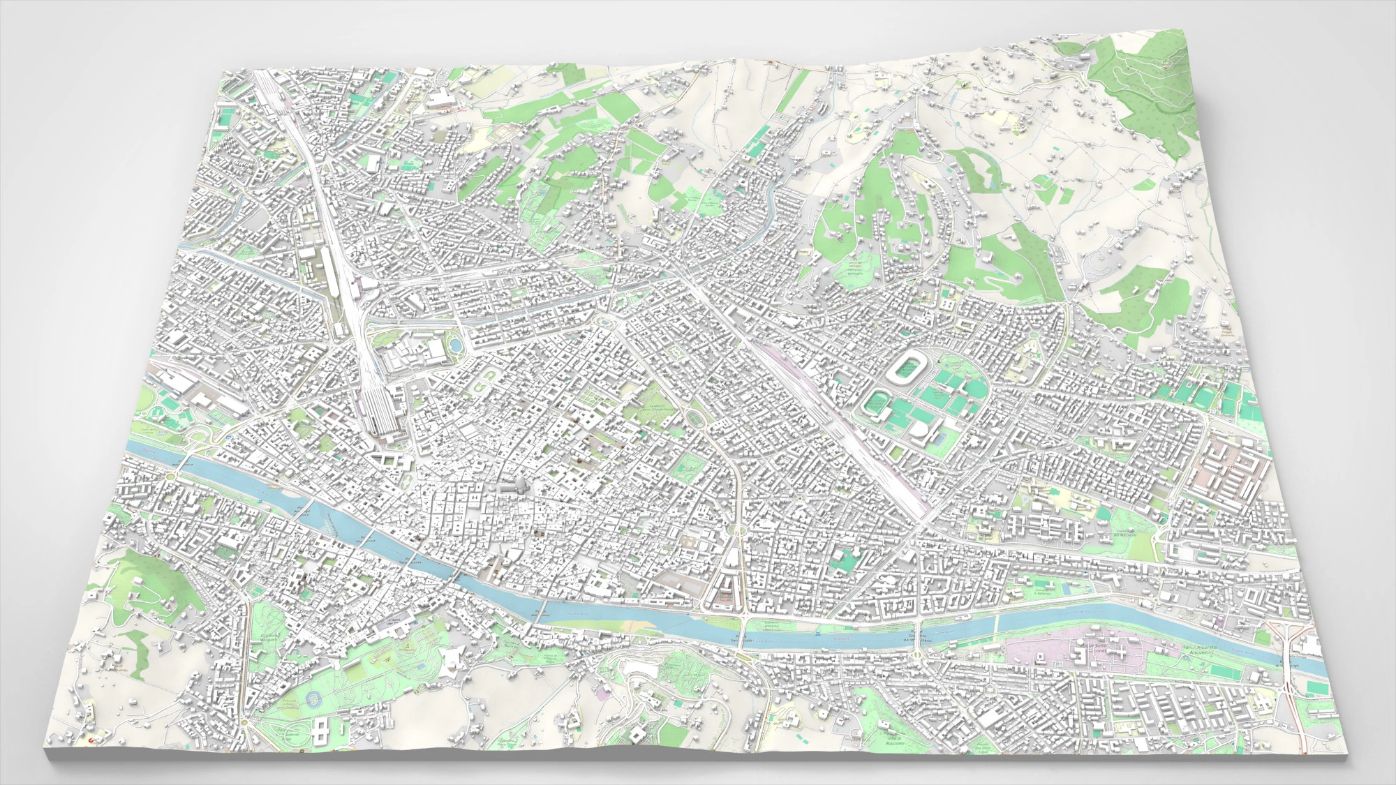 Cityscape Florence Italy 3D Model .c4d .max .obj .3ds .fbx .stl .blend 