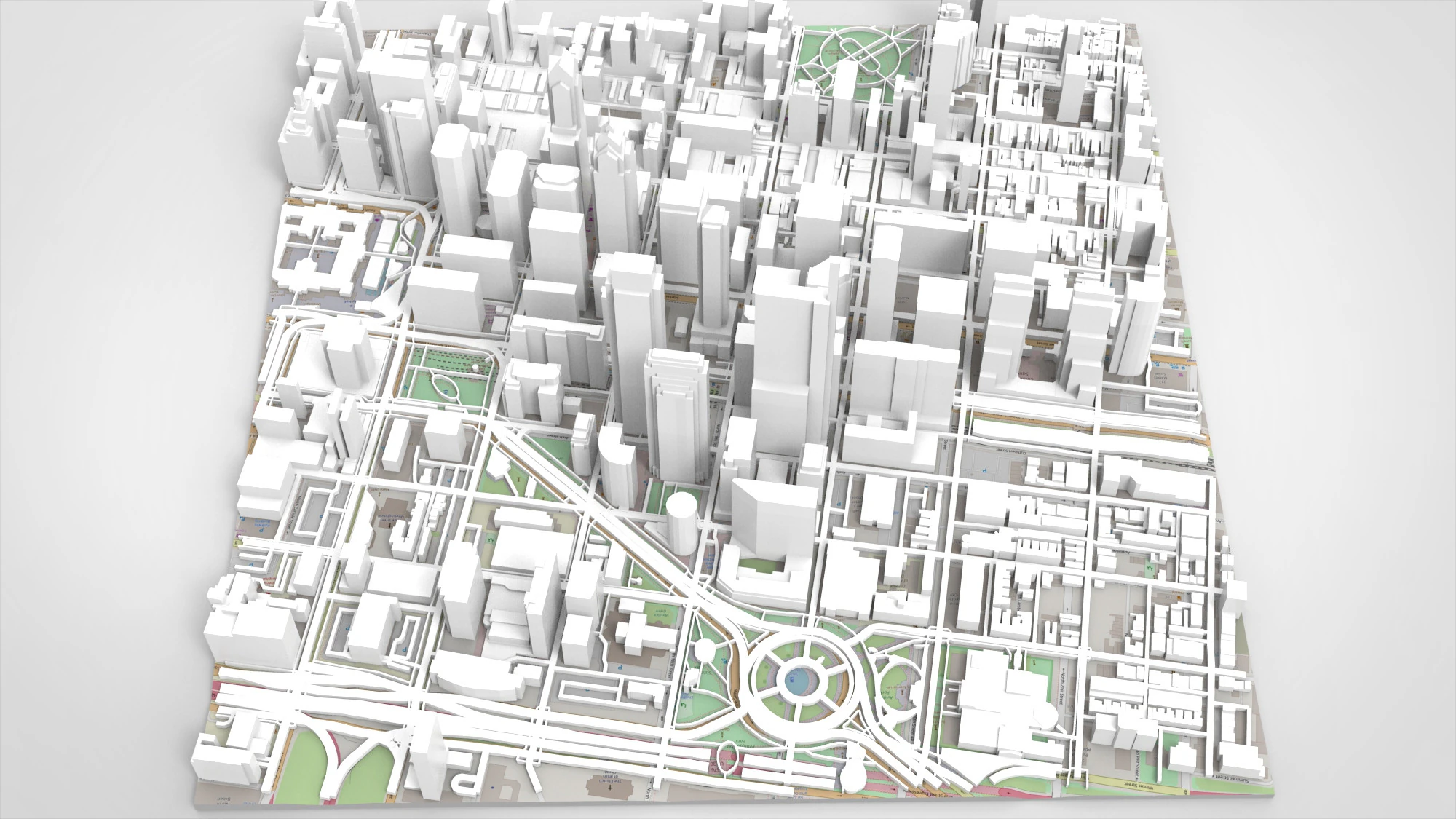 Cityscape Philadelphia USA 3D Model .c4d .max .obj .3ds .fbx .stl .blend
