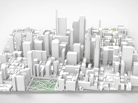 Cityscape Philadelphia USA 3D Model