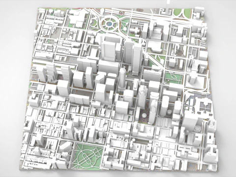 Cityscape Philadelphia USA 3D Model