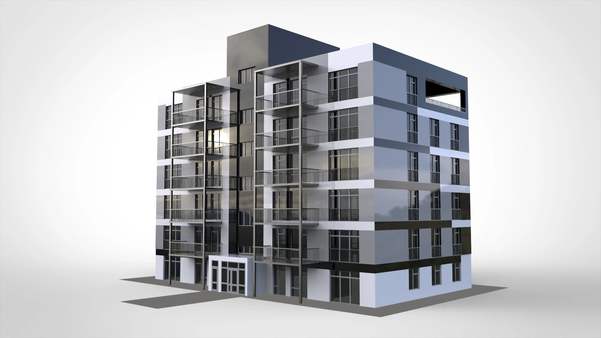 Modern townhouse 3D Model .c4d .max .obj .3ds .fbx .stl .blend 